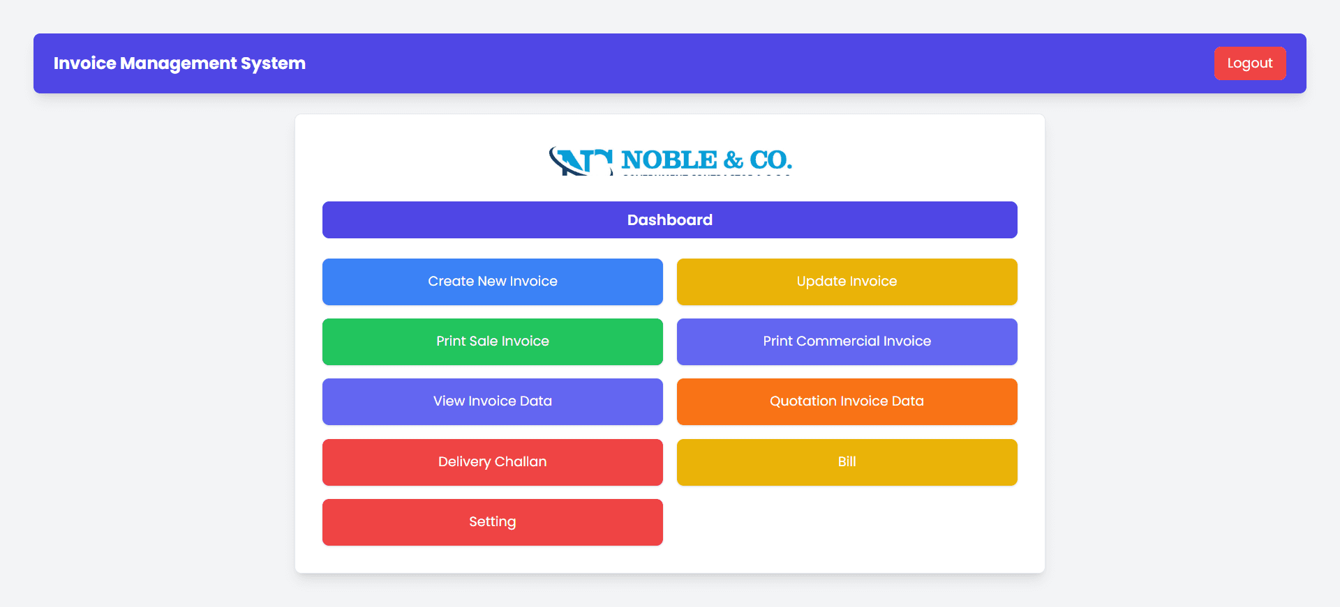 Noble Trader Invoice Software